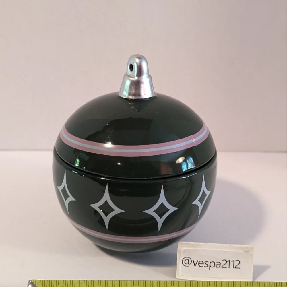 Target Bullseye Playground Ornament Green Christmas Canister Candy Cookie Jar